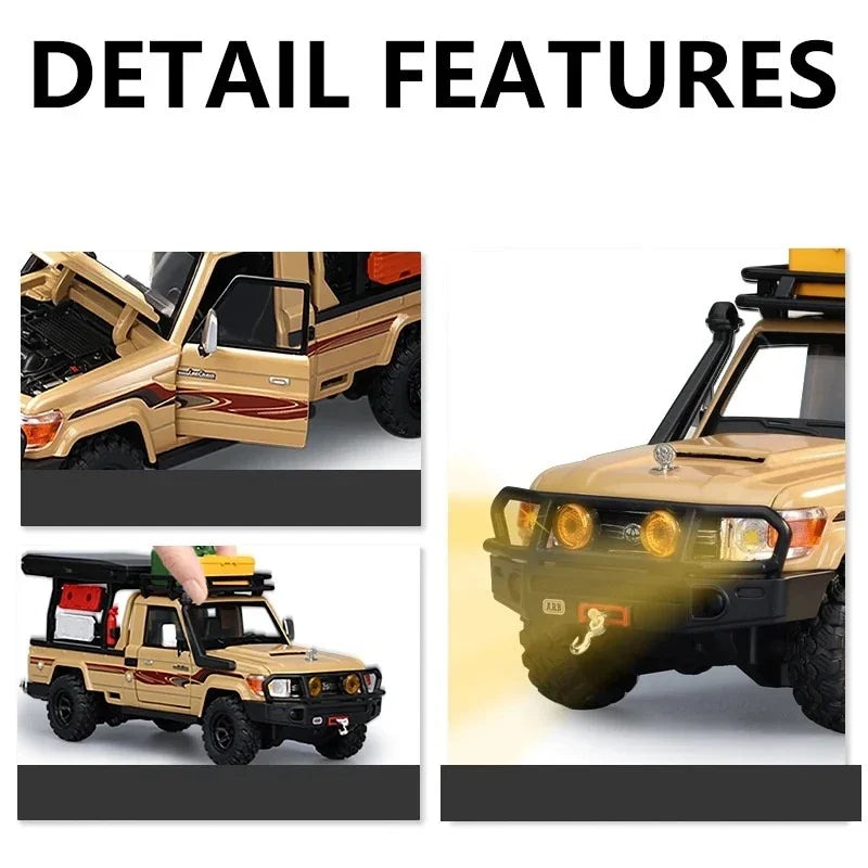 Toyota Land Cruiser LC79 with Accessories, 1:32 Scale (Sand Color)
