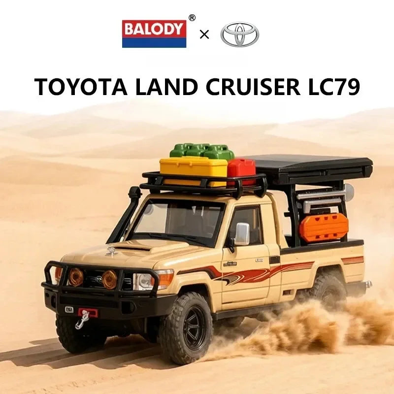 Toyota Land Cruiser LC79 with Accessories, 1:32 Scale (Sand Color)