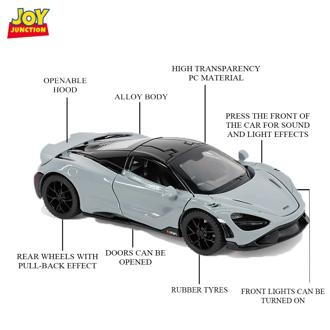 McLaren 765LT Model Car, 1:32 Scale (Grey)