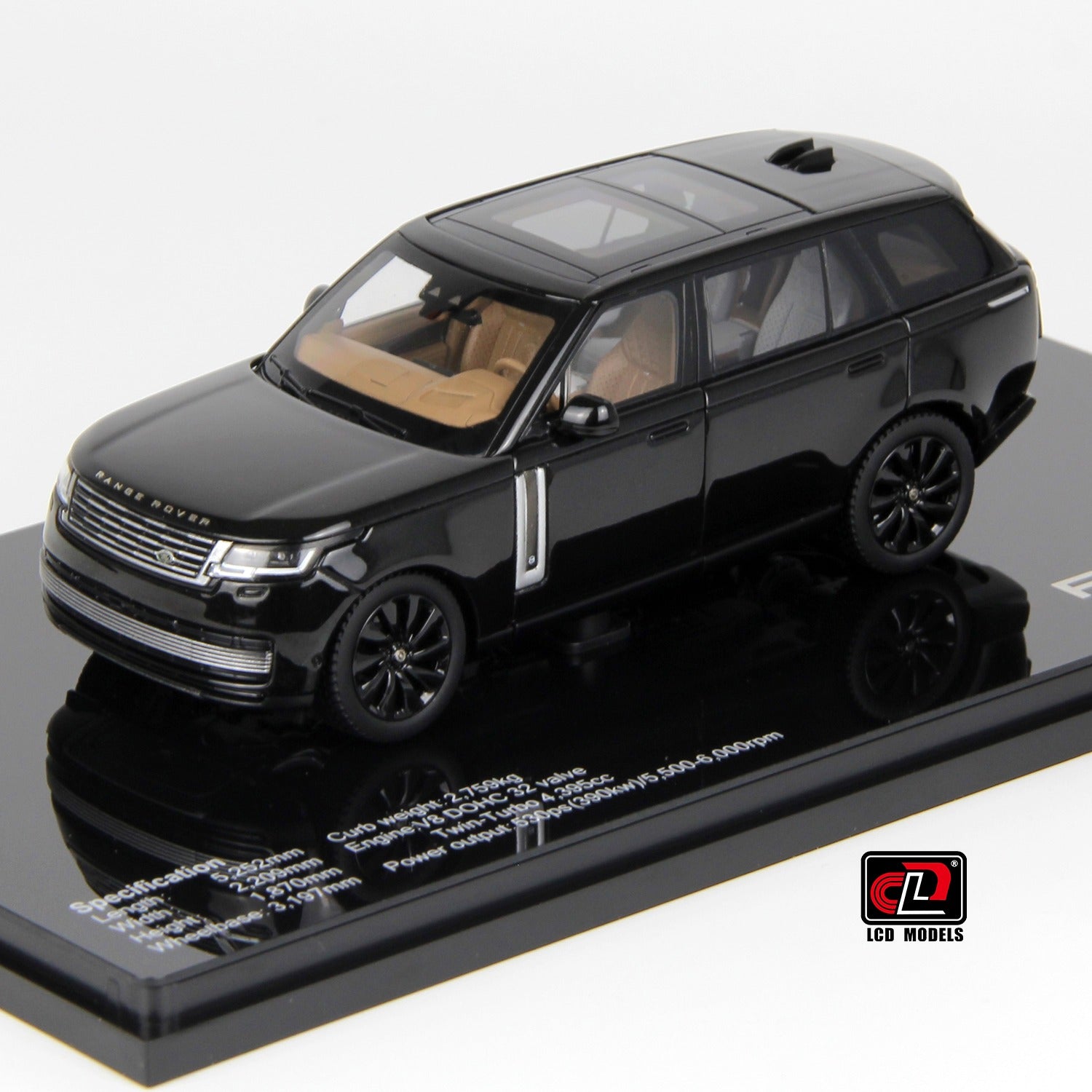 Premium scale diecast model car – Land Rover Range Rover SV SERENITY, 1:43 Scale (Black) Collectible