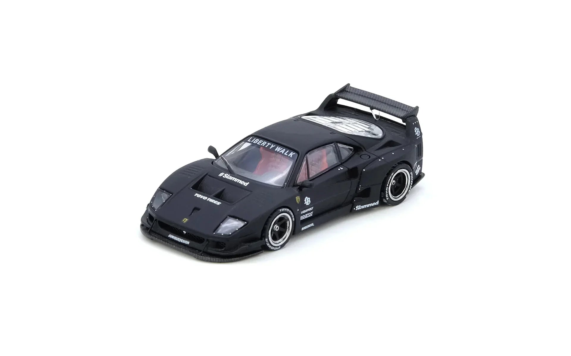 Premium scale diecast model car – LBWK F40 Hong Kong Toycar Salon 2023 Special Edition, 1:64 Scale (Matte Black) Collectible