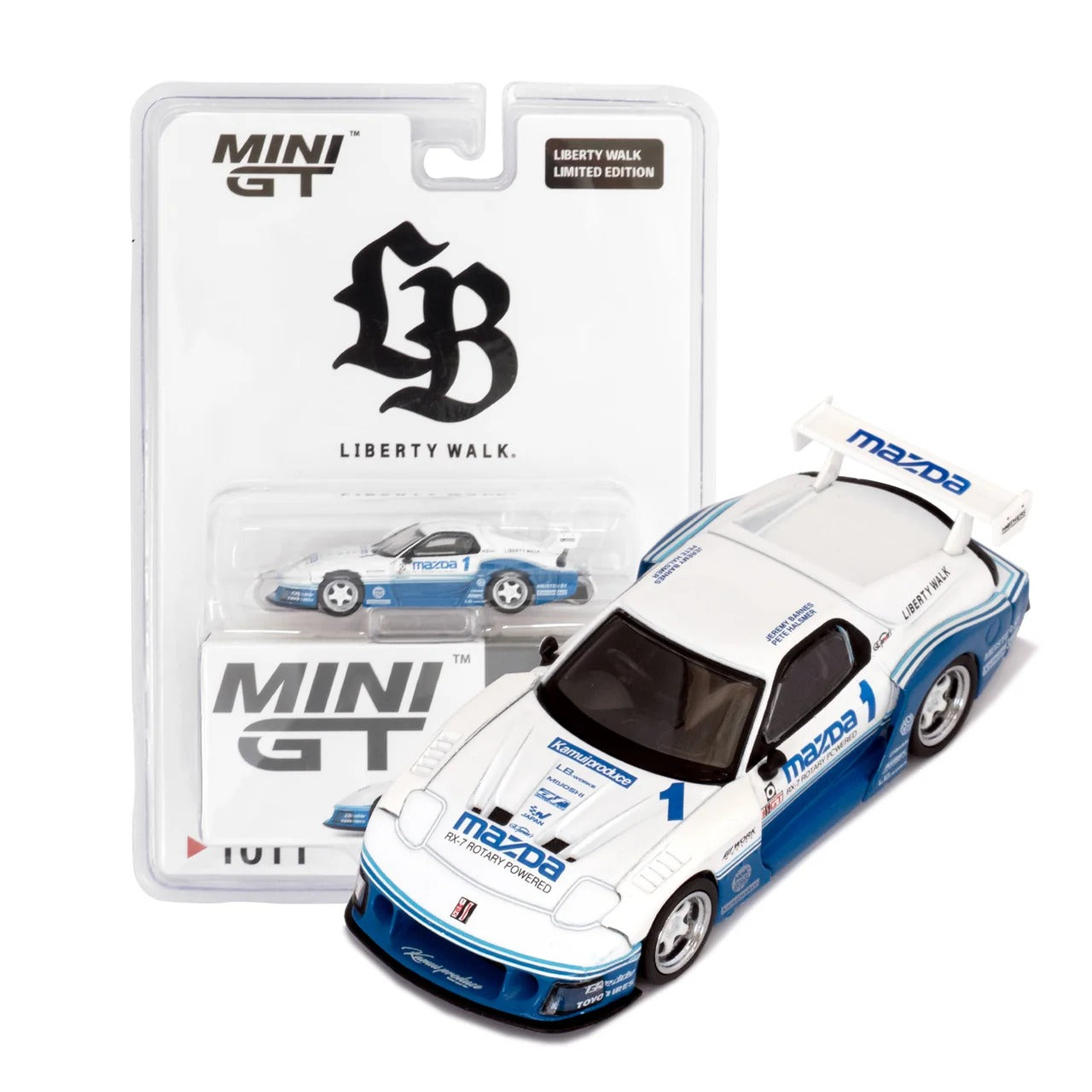 *PRE-ORDER* Wataru Kato Signed Exclusive - Mini GT (Liberty Walk Limited Edition) Mazda RX7 Blister, 1:64 Scale