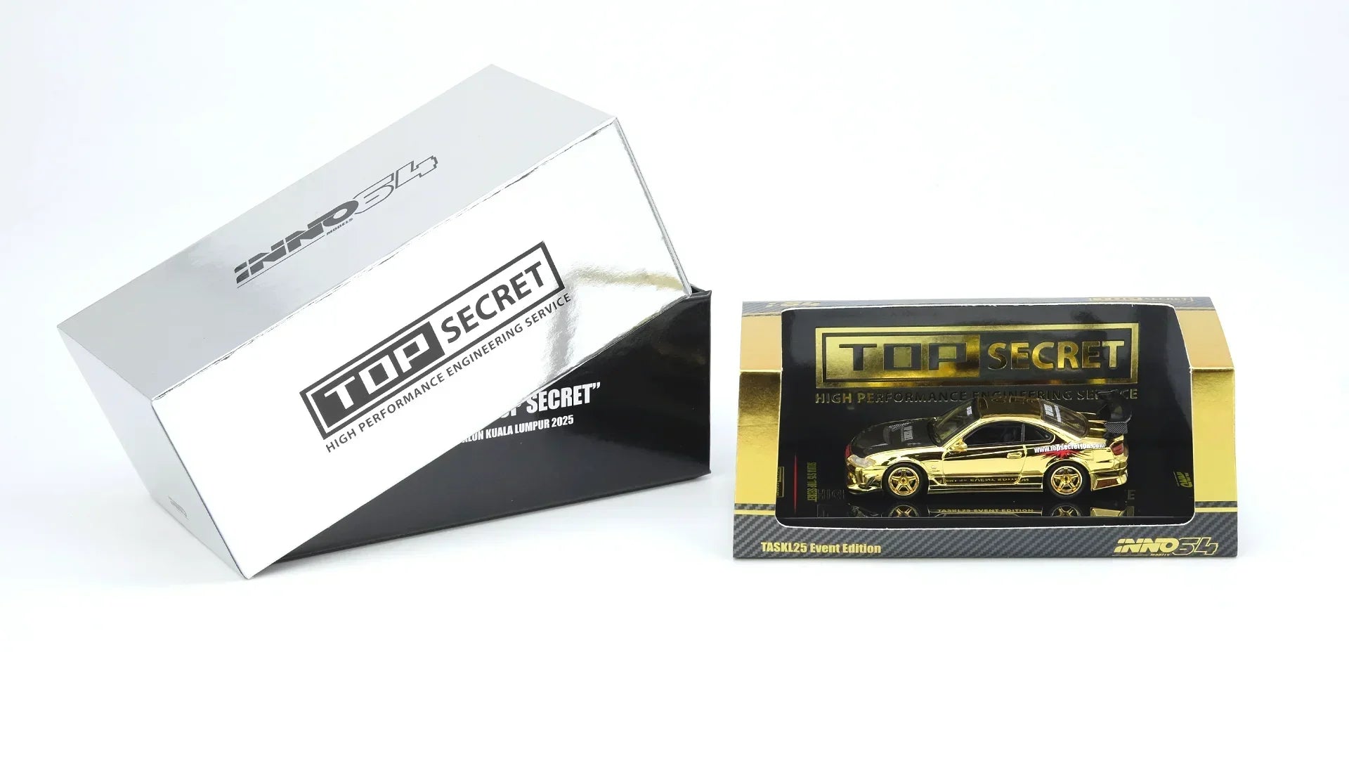 Premium scale diecast model car – Top Secret Silvia S15 Tokyo Auto Salon Kuala Lumpur 2025 Event Edition, 1:64 Scale (Chance of Gold Chrome Chase Car) Collectible