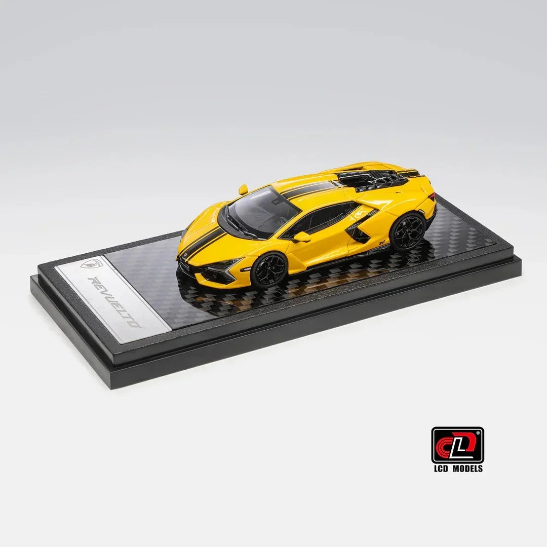 Premium scale diecast model car – Lamborghini Revuelto 20th Anniversary, 1:64 Scale (Yellow) Collectible