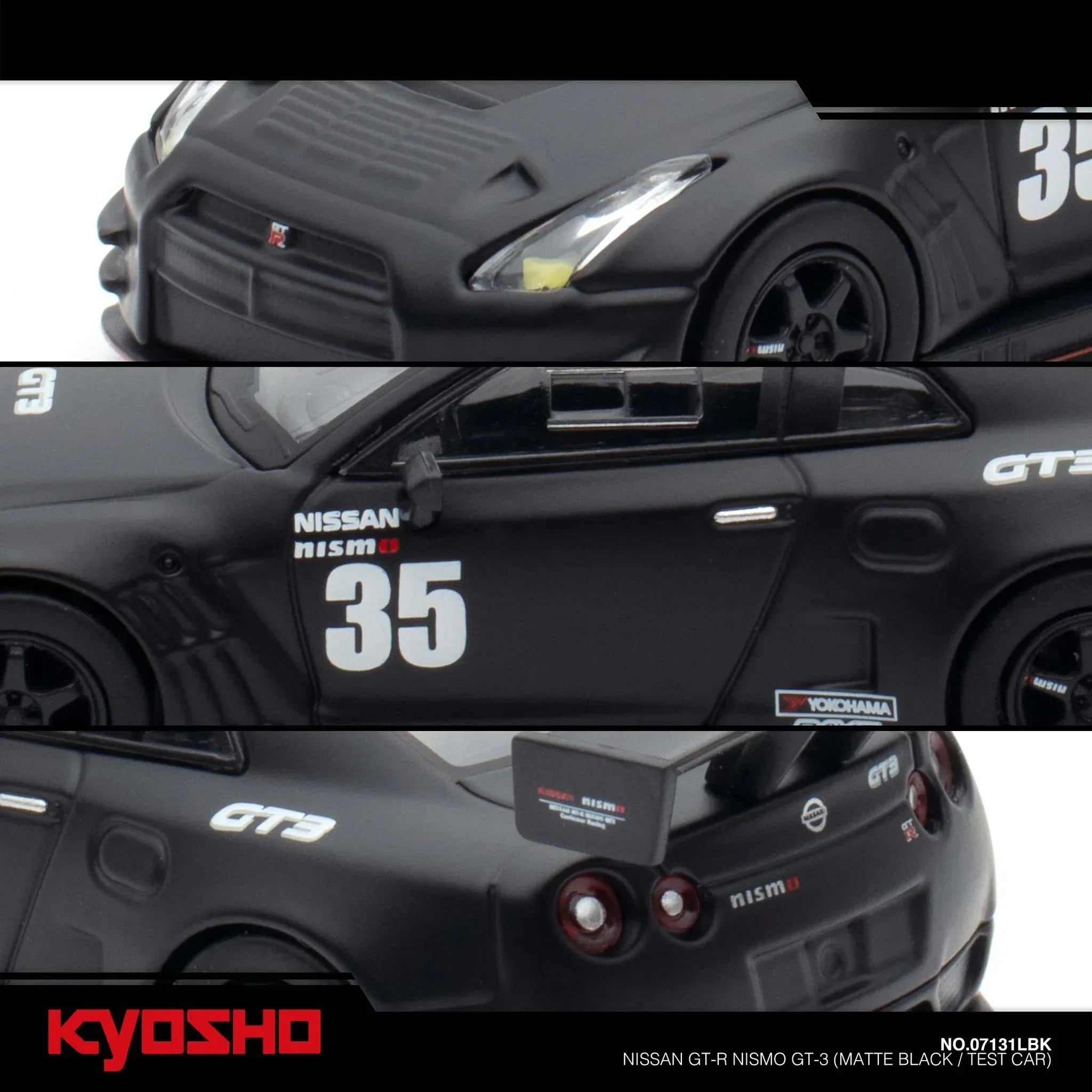 Premium scale diecast model car – Nissan GT-R Nismo GT-3, 1:64 Scale (Matte Black) Collectible