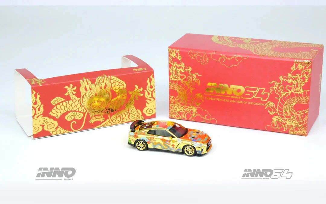 Premium scale diecast model car – *PRE-ORDER* Nissan GT-R (R35) Year of The Dragon Special Edition (Chinese New Year 2024 Special Edition), 1:64 Scale Collectible