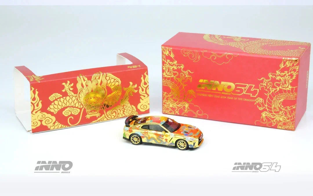 Premium scale diecast model car – *PRE-ORDER* Nissan GT-R (R35) Year of The Dragon Special Edition (Chinese New Year 2024 Special Edition), 1:64 Scale Collectible