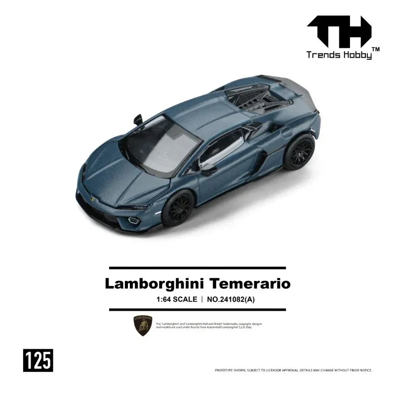 Premium scale diecast model car – *PRE-ORDER* Lamborghini Temerario, 1:64 Scale (Matte Blue) Collectible