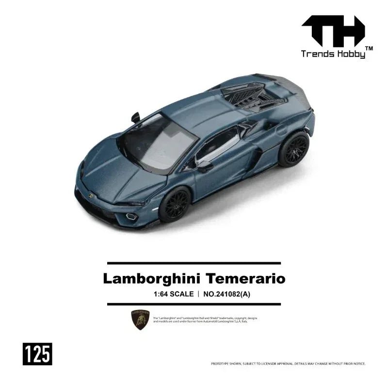 Premium scale diecast model car – *PRE-ORDER* Lamborghini Temerario, 1:64 Scale (Matte Blue) Collectible