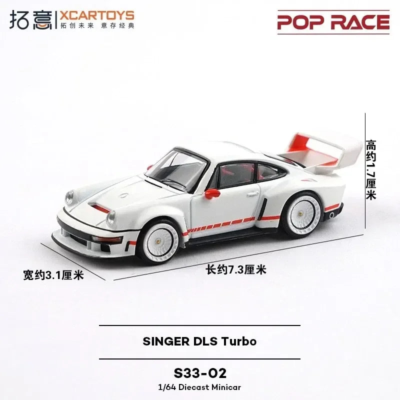 Premium scale diecast model car – Singer DLS Turbo, 1:64 Scale (Silver) Collectible