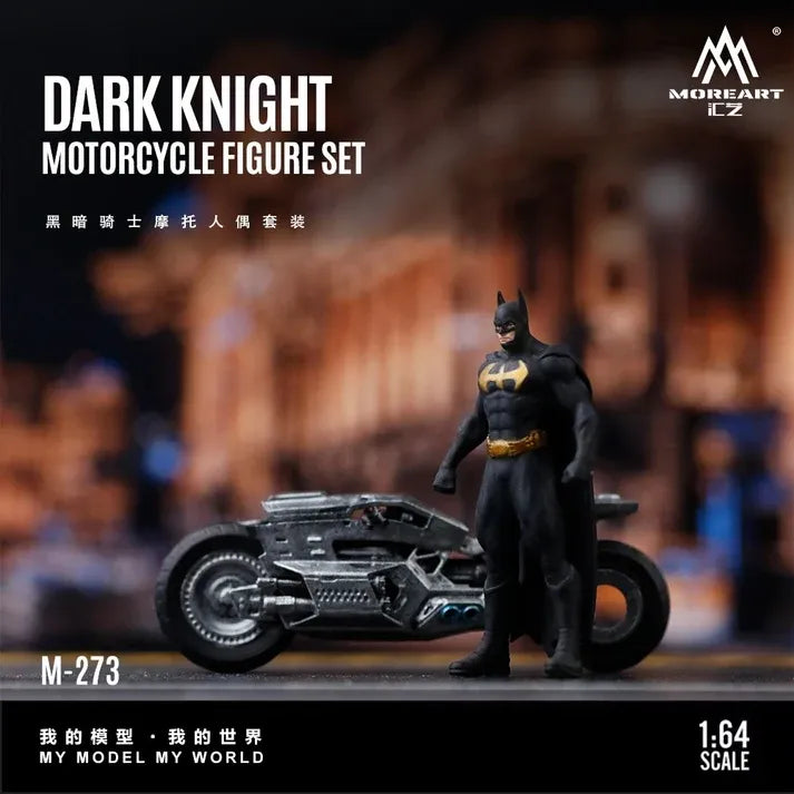 *PRE-ORDER* Dark Knight Motorcycle Figure Set Resin Model, 1:64 Scale