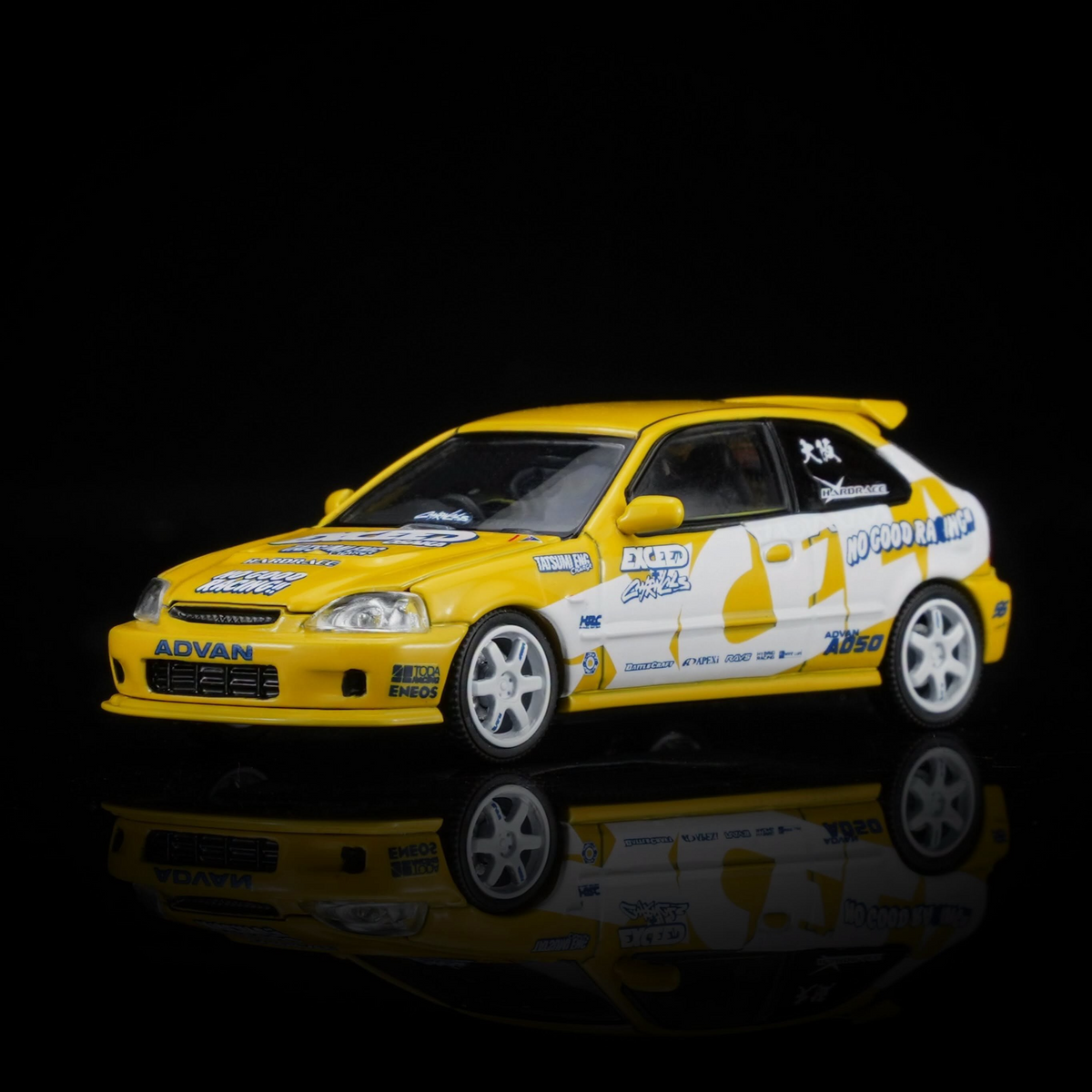 Honda Civic TYPE R (EK9) Customized Exceed , 1:64 Scale ( Yellow)