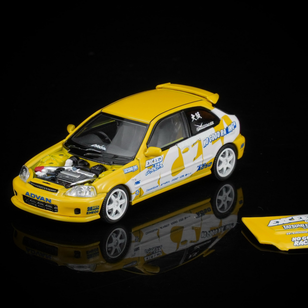 Honda Civic TYPE R (EK9) Customized Exceed , 1:64 Scale ( Yellow)