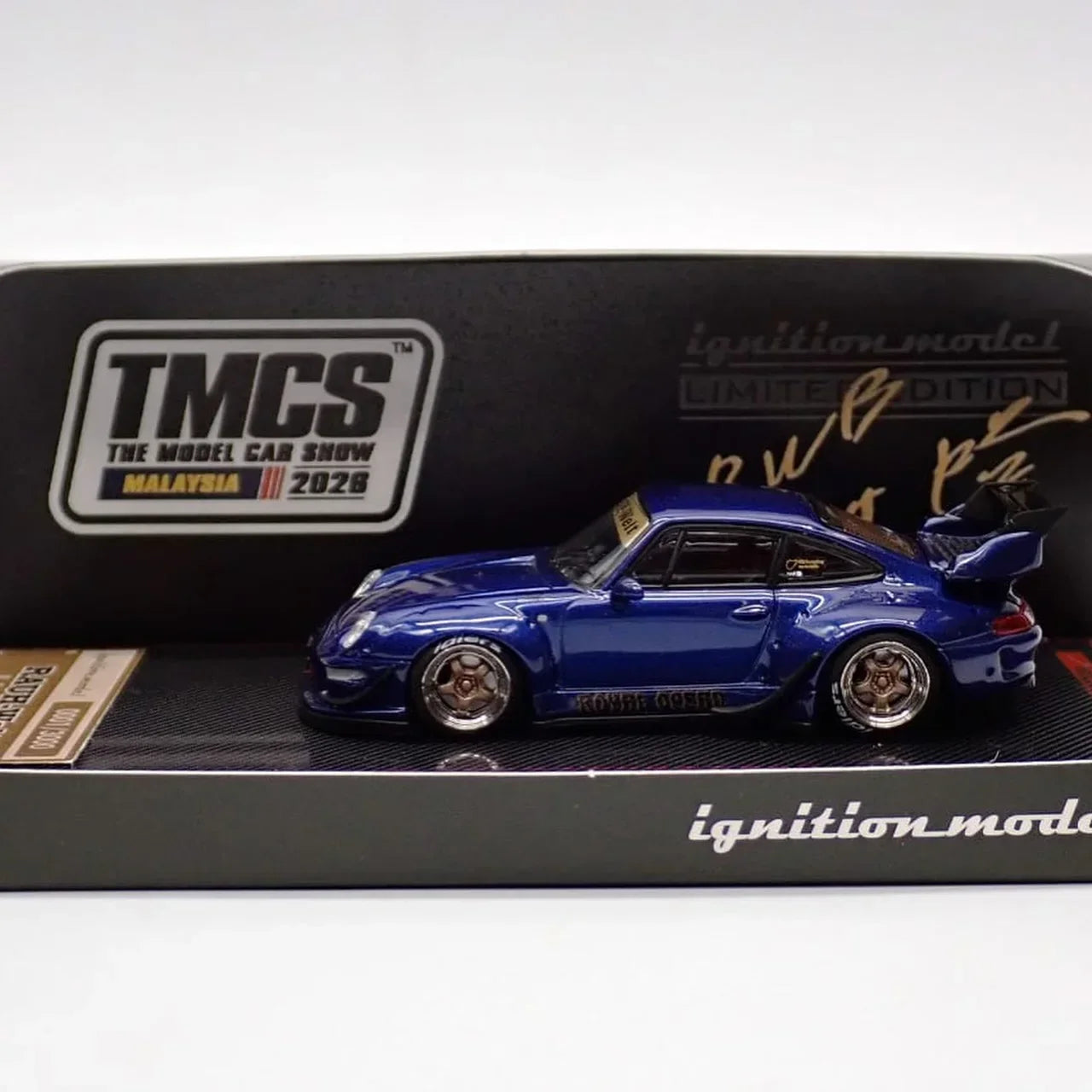 Premium scale diecast model car – *TMCS 2026* RWB 993 Blue Metallic, 1:64 Scale Collectible