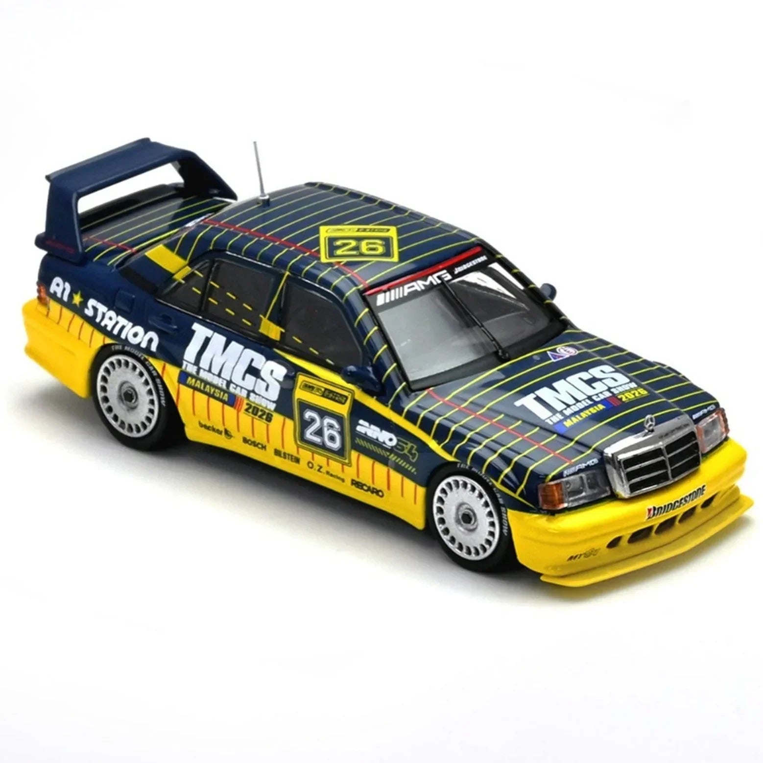 Premium scale diecast model car – *TMCS 2026* Liberty Walk Hino Profia 2018 (Limited 350 Sets) & Mercedes Benz 190E A1-Station Collectible