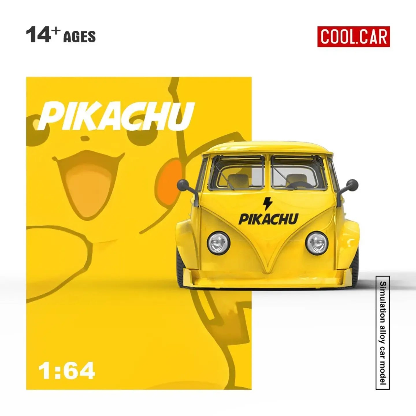 *PRE-ORDER* Volkswagen T1 pickup truck - Pikachu painted, 1:64 Scale (Yellow)