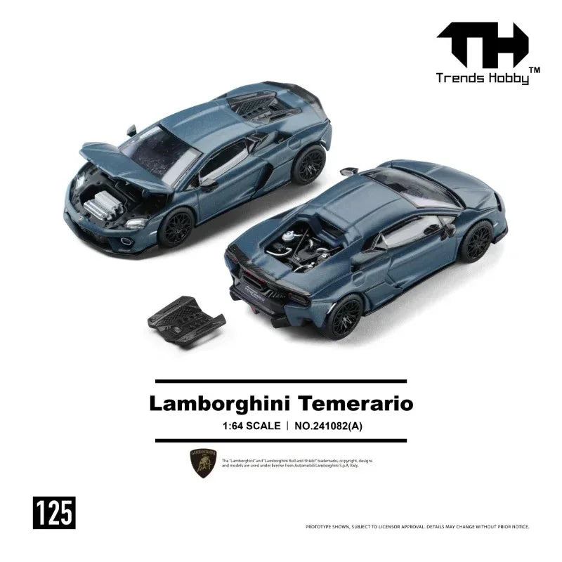 Premium scale diecast model car – *PRE-ORDER* Lamborghini Temerario, 1:64 Scale (Matte Blue) Collectible
