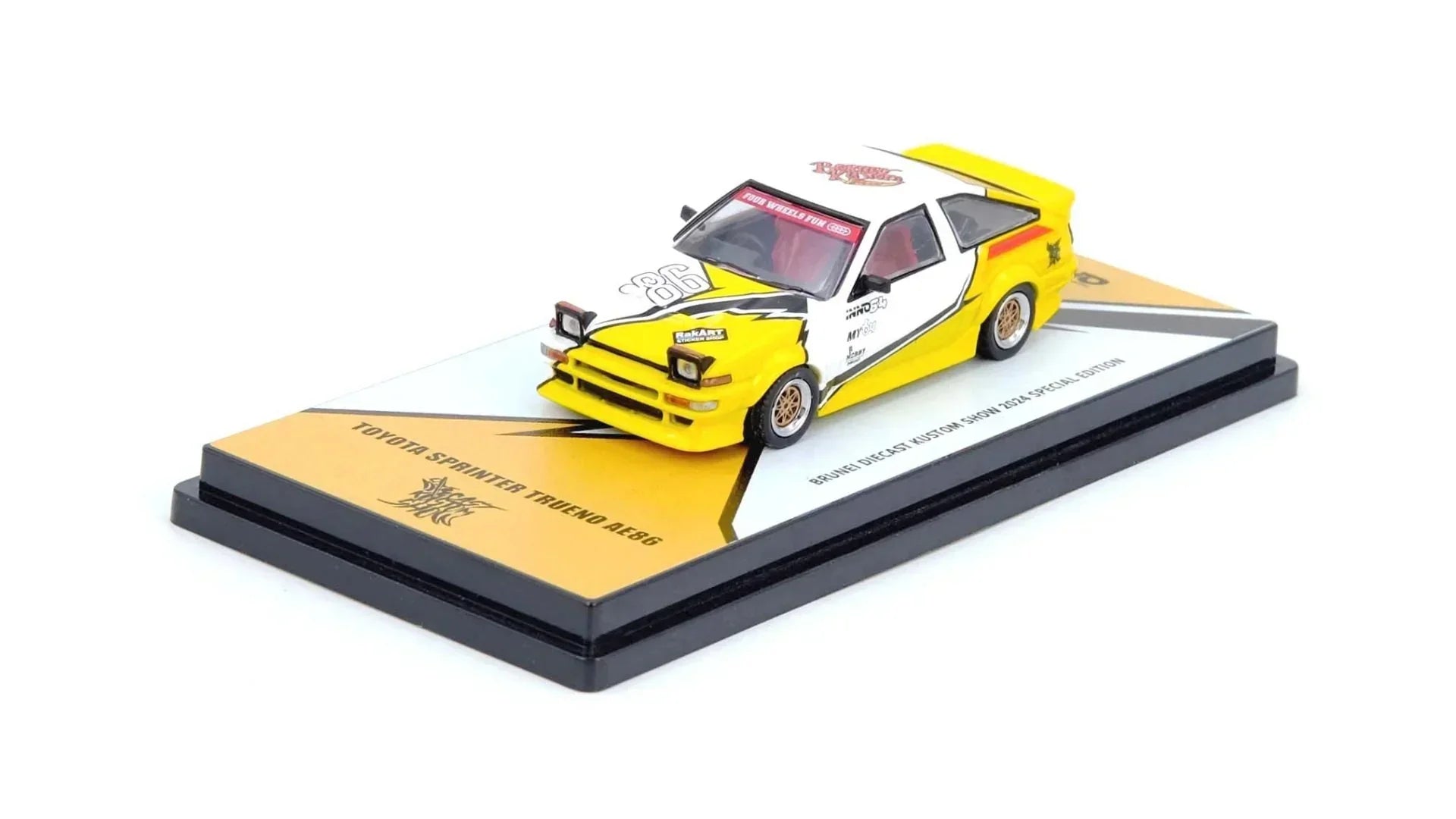 Premium scale diecast model car – Toyota Sprinter Trueno AE86 Brunei Diecast Kustom Show 2024, 1:64 Scale Collectible