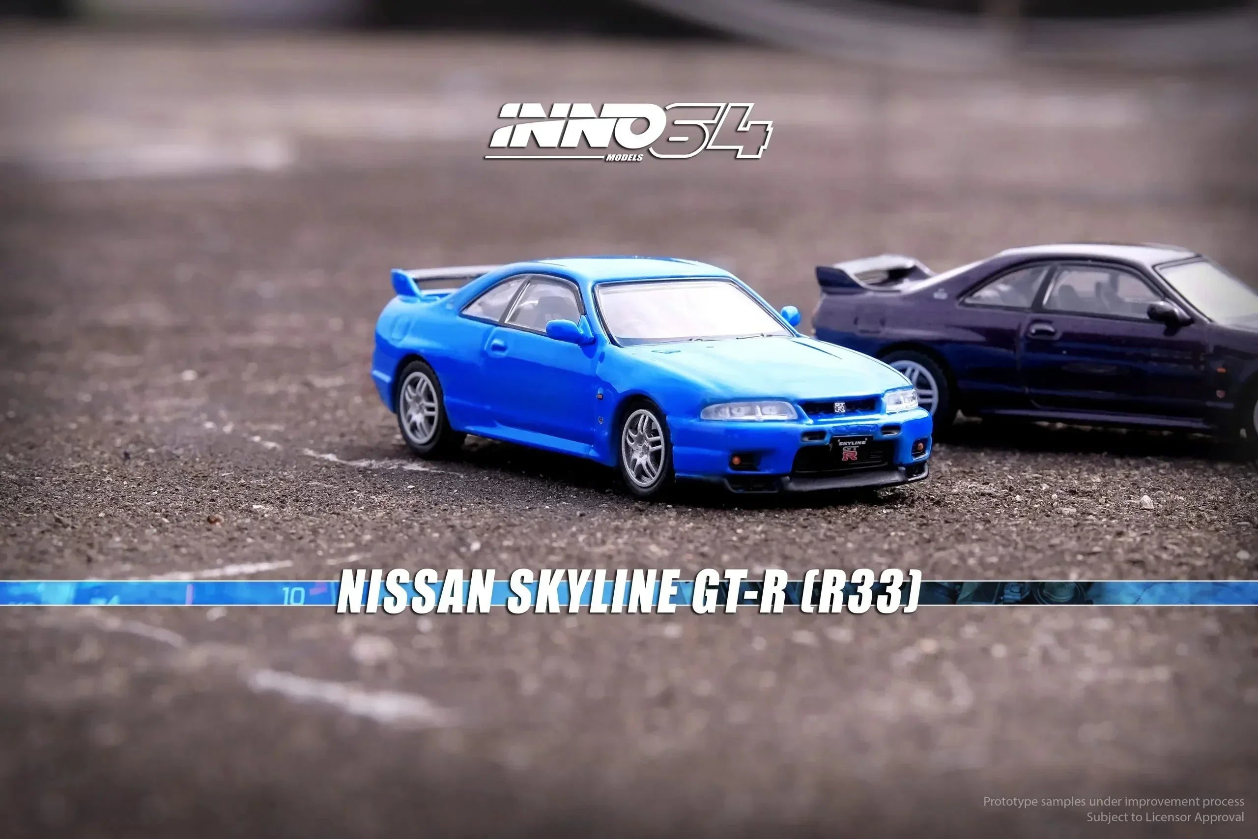 Premium scale diecast model car – *PRE-ORDER* Nissan Skyline GT-R (R33) Championship,1:64 Scale (Blue) Collectible
