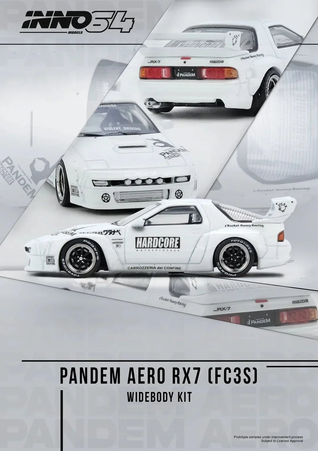 Premium scale diecast model car – *PRE-ORDER* Mazda RX7 (FC3S) "Pandem Aero" Widebody Kit, 1:64 Scale Collectible