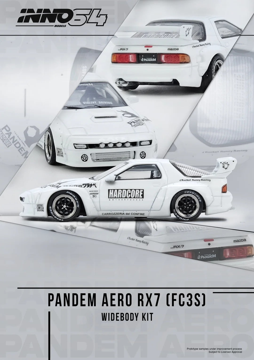 Premium scale diecast model car – *PRE-ORDER* Mazda RX7 (FC3S) "Pandem Aero" Widebody Kit, 1:64 Scale Collectible
