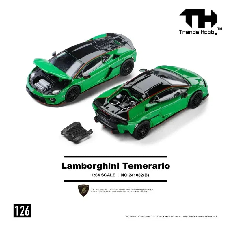Premium scale diecast model car – *PRE-ORDER* Lamborghini Temerario, 1:64 Scale (Green) Collectible