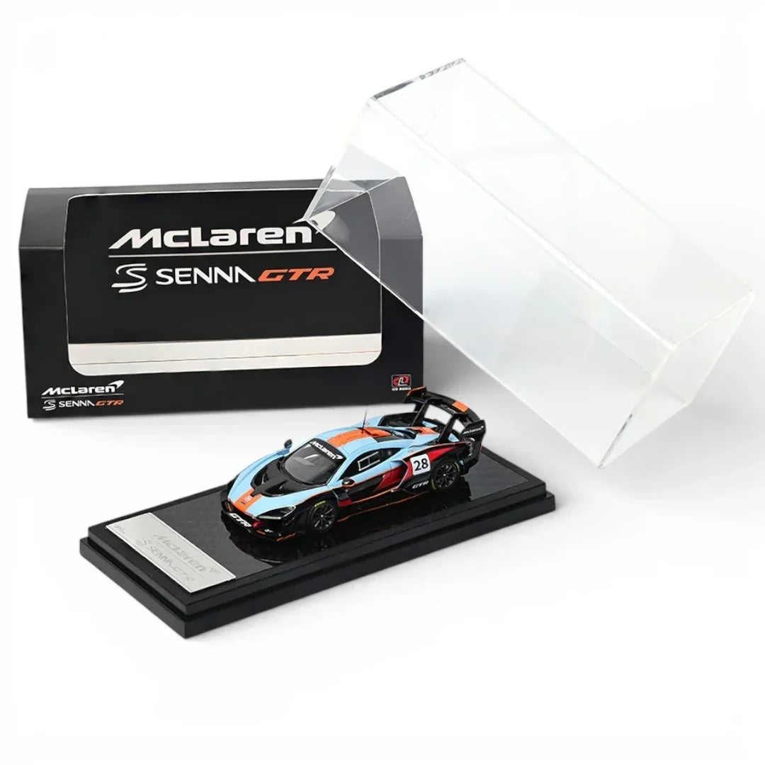 Premium scale diecast model car – McLaren Senna GTR Foshan APA XPO Special Package 2025 1:64 Scale (Gulf Livery) Collectible