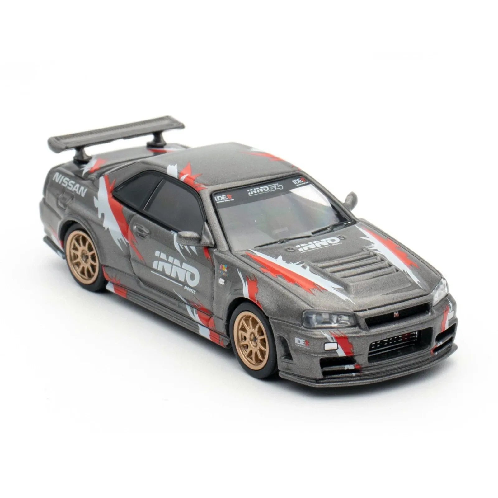 Premium scale diecast model car – Nissan Skyline GT-R (R34) Z-Tune Indonesia Diecast Expo Exclusive Edition, 1:64 Scale (Grey) Collectible