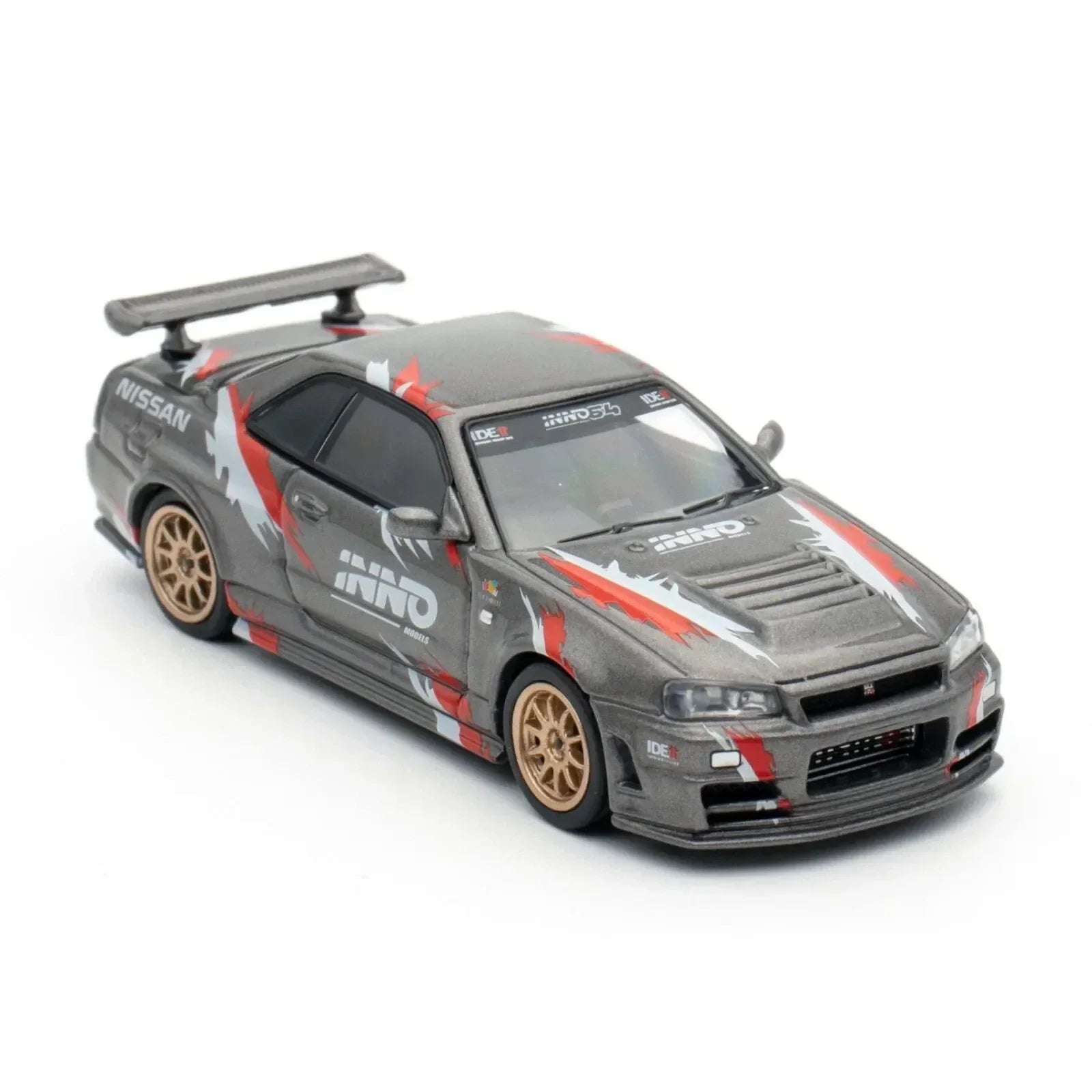 Premium scale diecast model car – Nissan Skyline GT-R (R34) Z-Tune Indonesia Diecast Expo Exclusive Edition, 1:64 Scale (Grey) Collectible