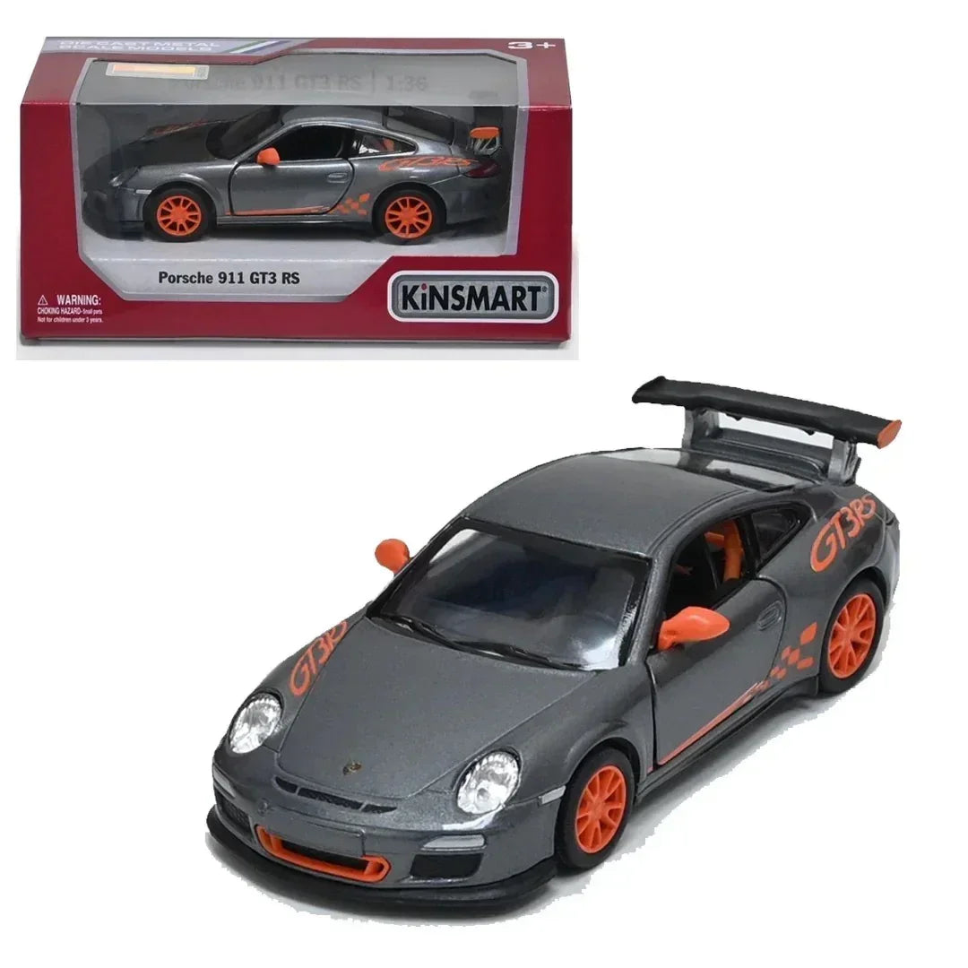 Premium scale diecast model car – Porsche 911 GT3 RS 2010, 1:36 Scale (Grey) Collectible