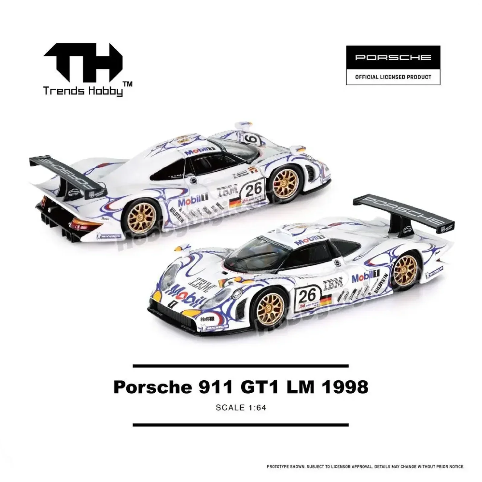 Porsche 911 GTI LM 1998, 1:64 Scale