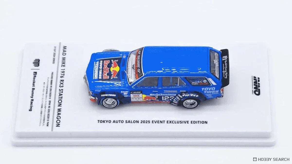 Premium scale diecast model car – Mad Mike 1976 Mazda Rx3 Station Wagon Tokyo Auto Salon 2024, 1:64 Scale Collectible