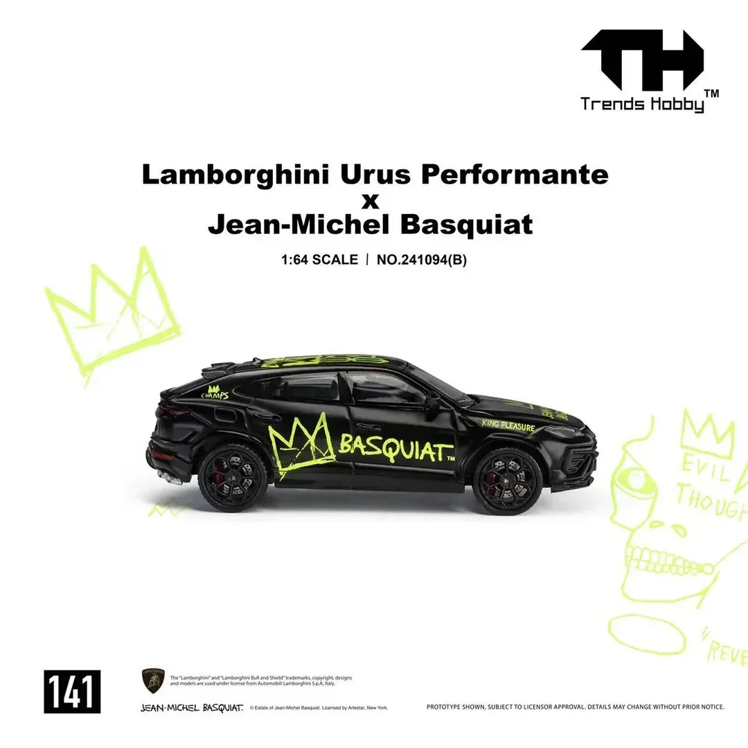 Premium scale diecast model car – *PRE-ORDER* Lamborghini Urus Performante x Jean-Michel Basquiat, 1:64 Scale (Black) Collectible