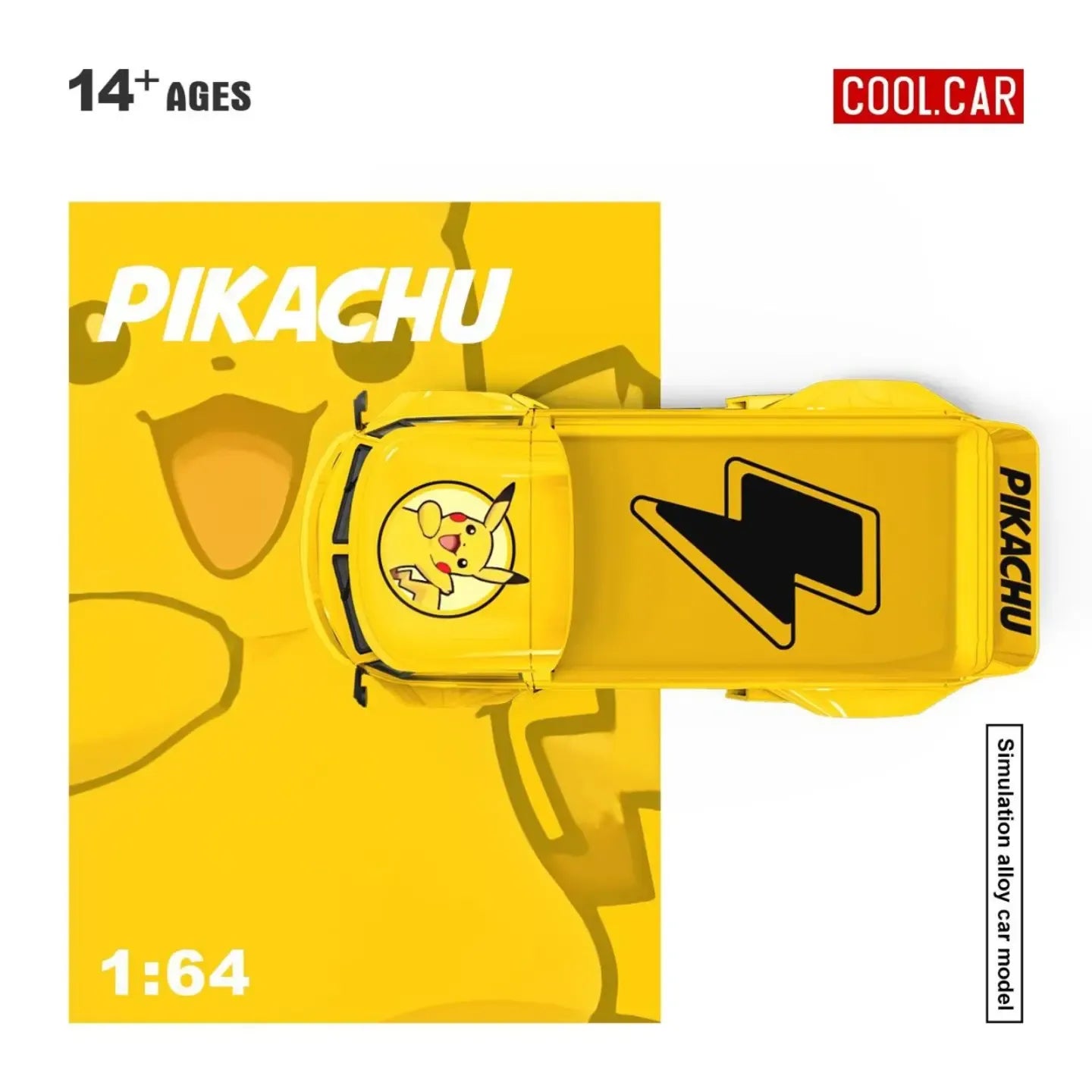 *PRE-ORDER* Volkswagen T1 pickup truck - Pikachu painted, 1:64 Scale (Yellow)