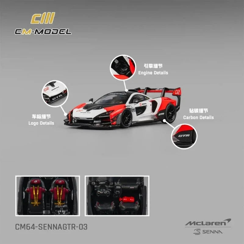 McLaren Senna GTR, 1:64 Scale (White & Red)
