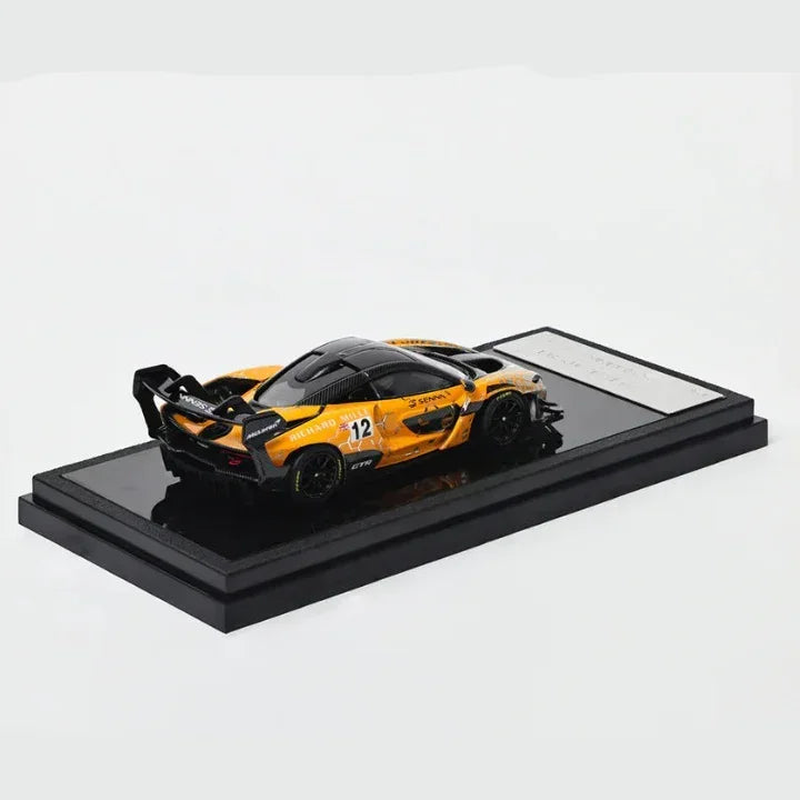 Premium scale diecast model car – McLaren Senna GTR, 1:64 Scale (Electroplating Orange) Collectible