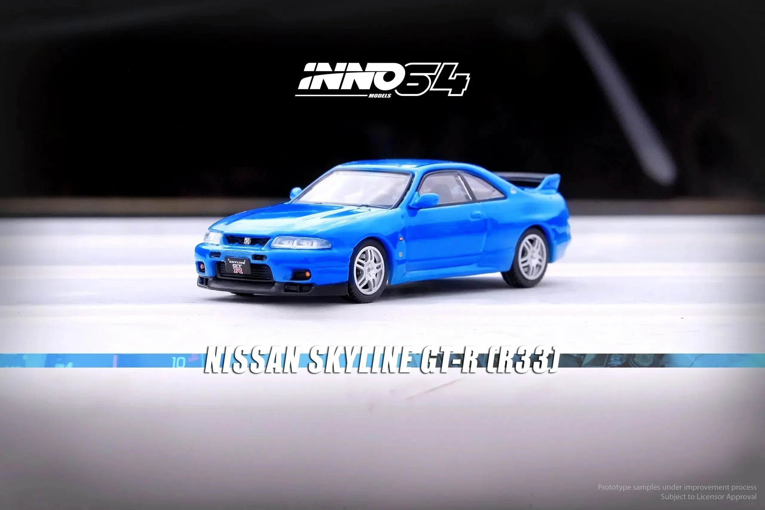 Premium scale diecast model car – *PRE-ORDER* Nissan Skyline GT-R (R33) Championship,1:64 Scale (Blue) Collectible