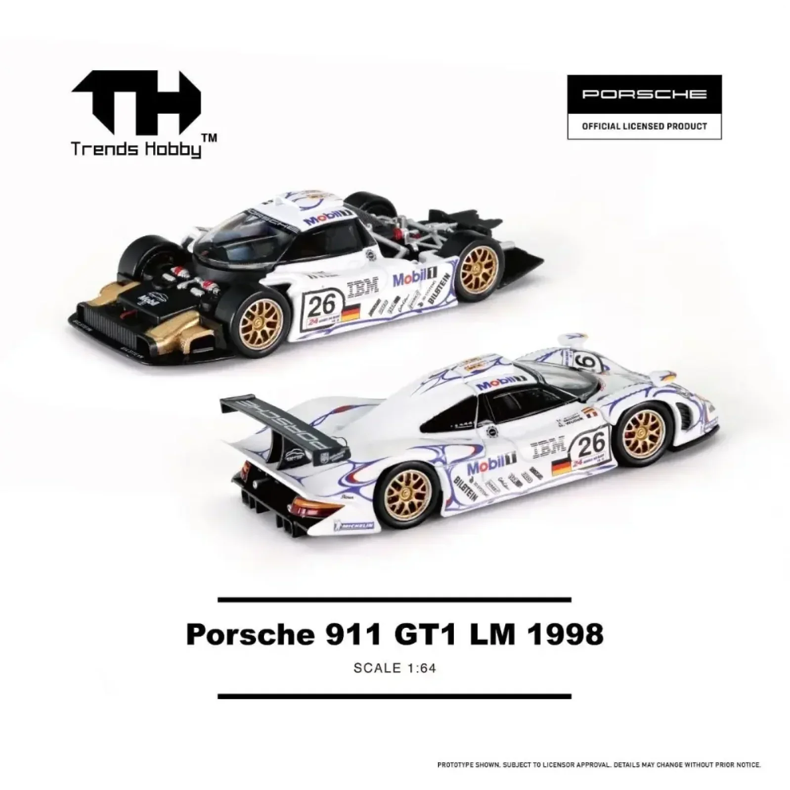 Porsche 911 GTI LM 1998, 1:64 Scale
