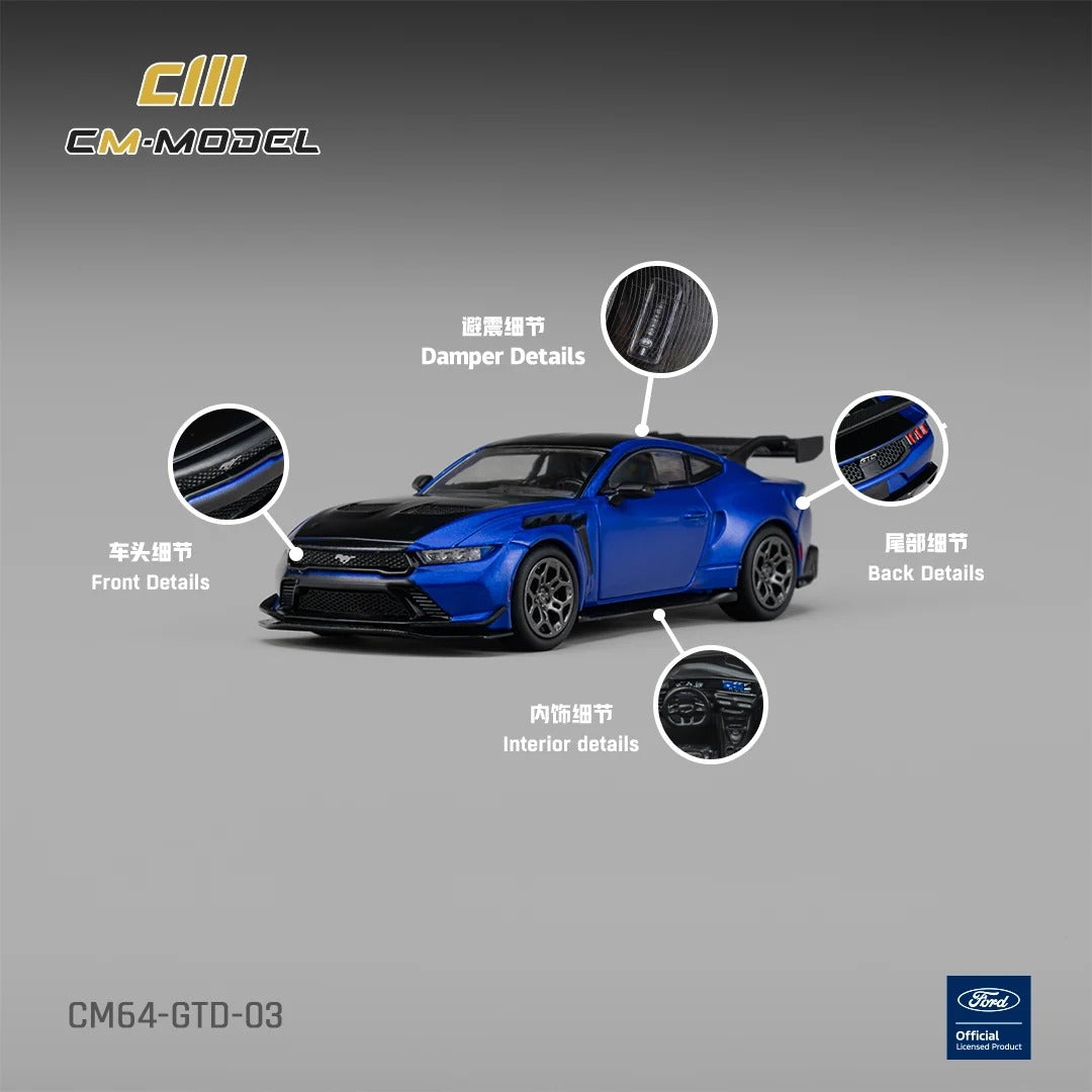 *PRE-ORDER* Ford GTD – Lightning Blue with Vivid Black Hood, 1:64 Scale