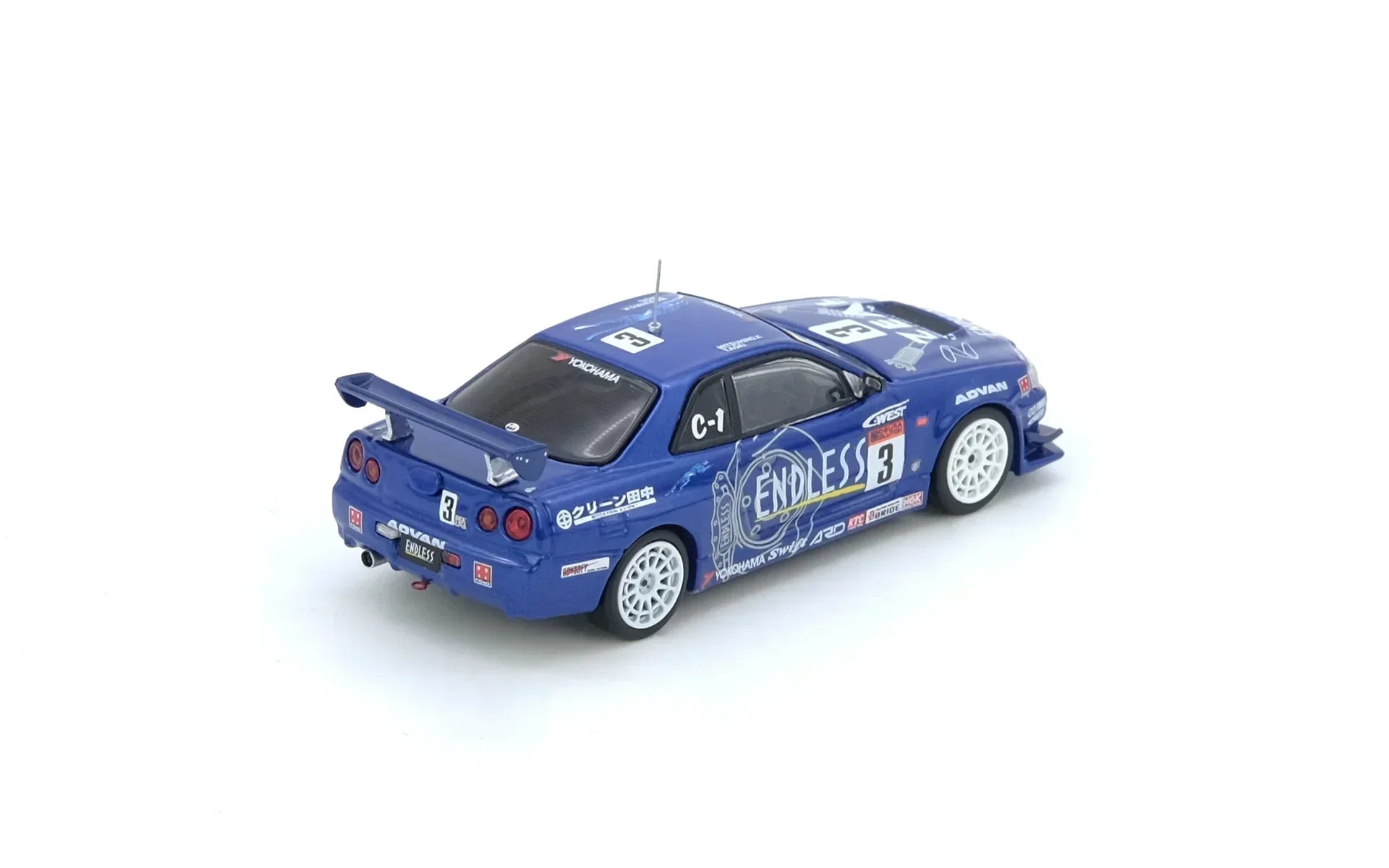 Premium scale diecast model car – Nissan Skyline GT-R (R34) #3 Endless Advan Super Taikyu Series Winner 2002, 1:64 Scale Collectible