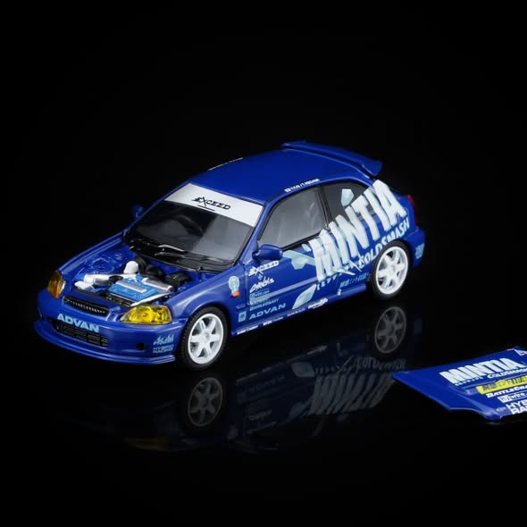 Honda Civic TYPE R (EK9) Customized Exceed Blue (Mintia), 1:64 Scale