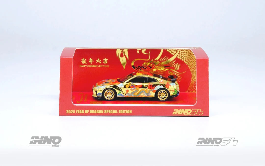 Premium scale diecast model car – *PRE-ORDER* Nissan GT-R (R35) Year of The Dragon Special Edition (Chinese New Year 2024 Special Edition), 1:64 Scale Collectible