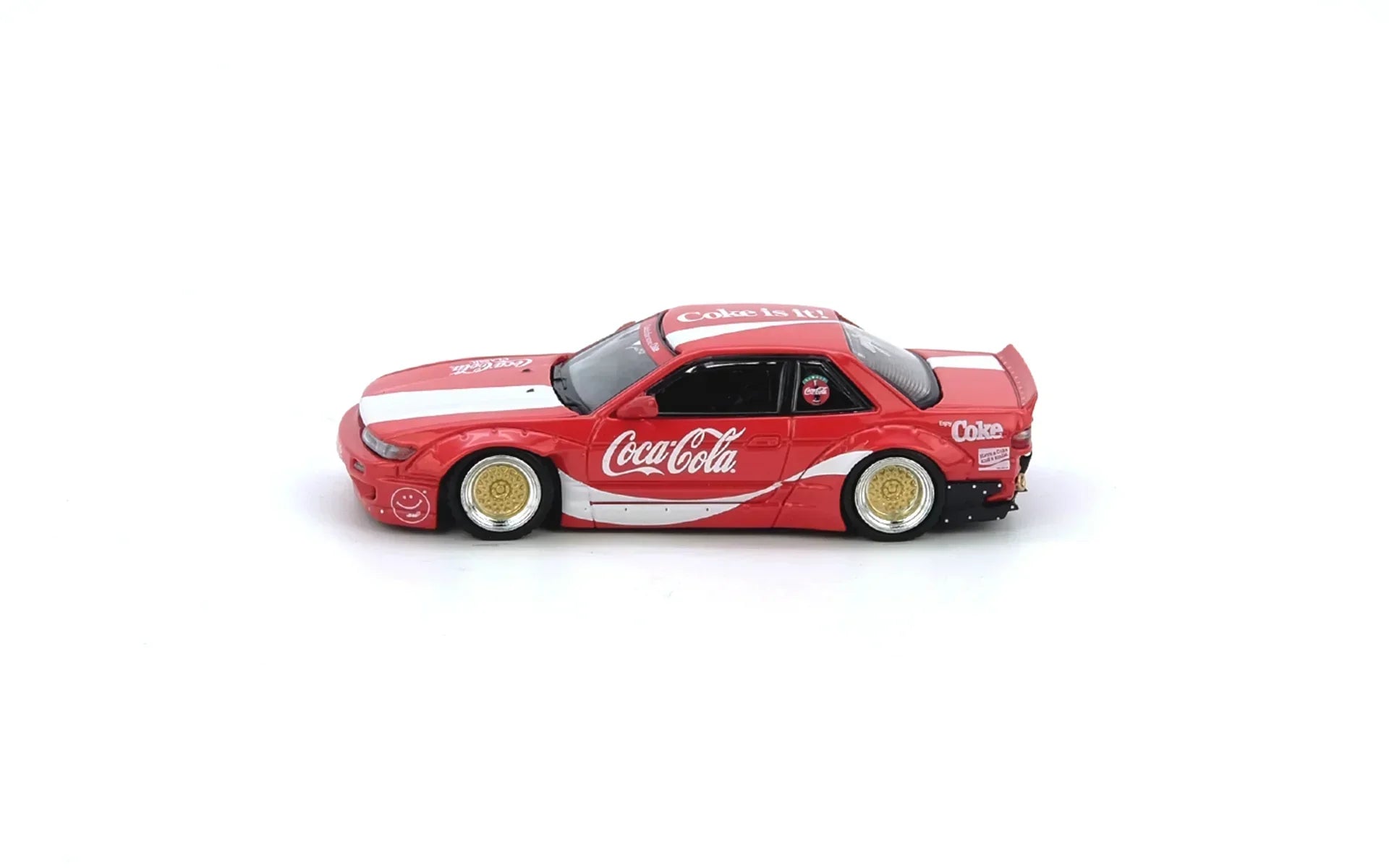 Premium scale diecast model car – Nissan Silvia S13 V2 Coca-Cola Rocket Bunny, 1:64 Scale Collectible