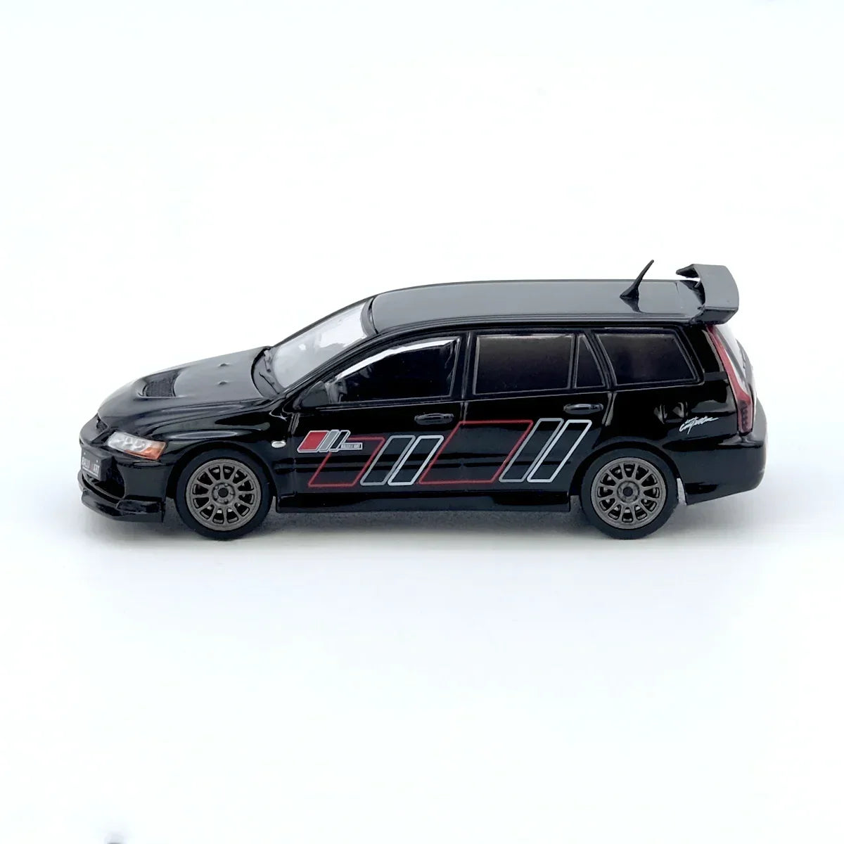 Premium scale diecast model car – Mitsubishi Lancer Evolution IX Wagon 2005, 1:64 Scale (Black) Collectible