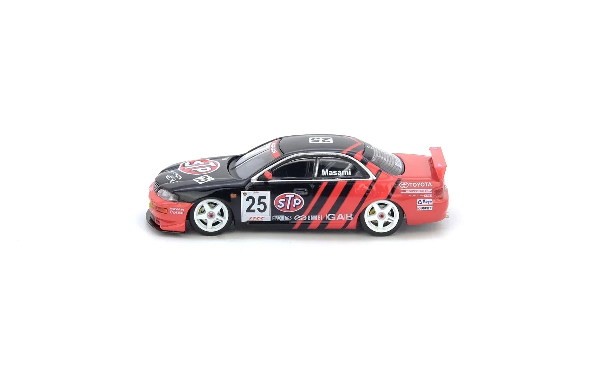 Premium scale diecast model car – Toyota Corona Exiv #25 Stp Advan JTCC 1995, 1:64 Scale Collectible