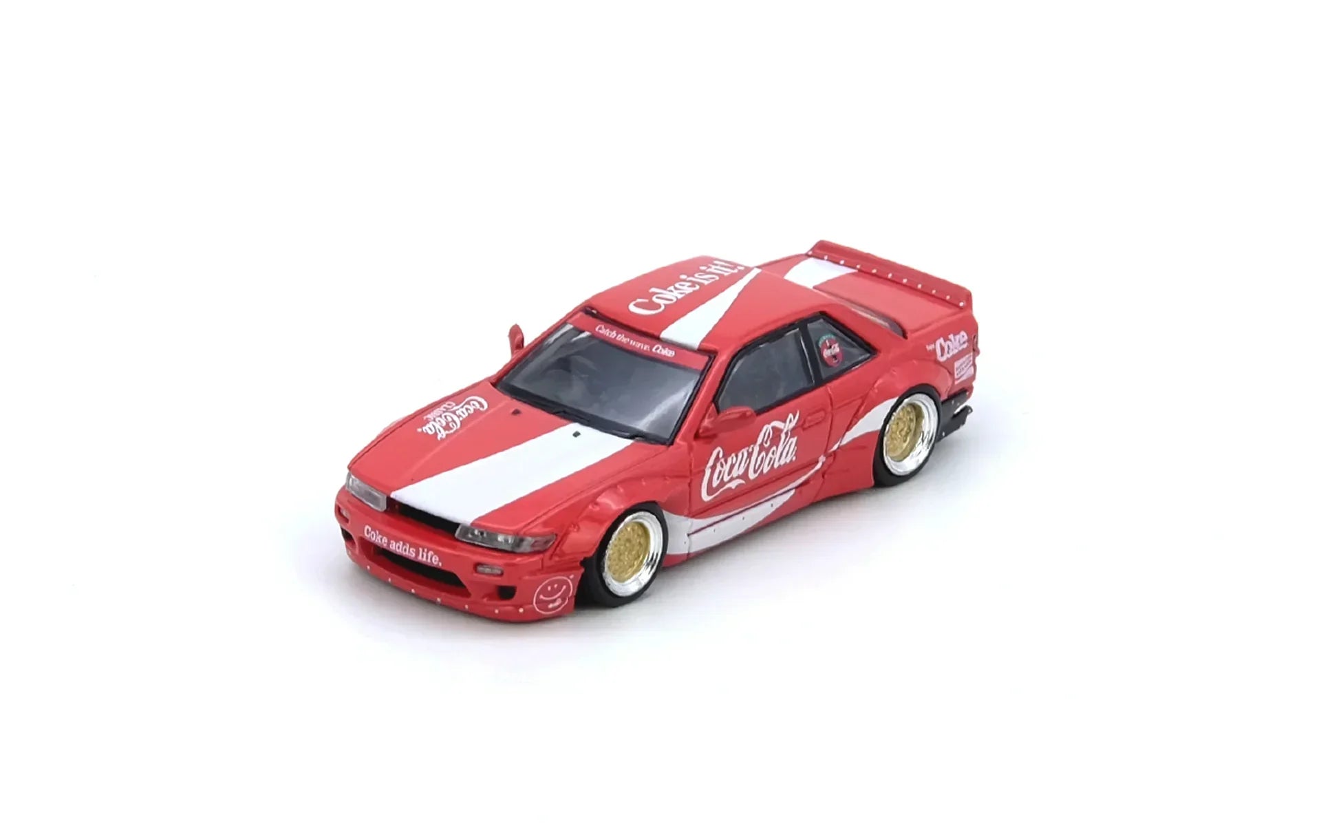 Premium scale diecast model car – Nissan Silvia S13 V2 Coca-Cola Rocket Bunny, 1:64 Scale Collectible