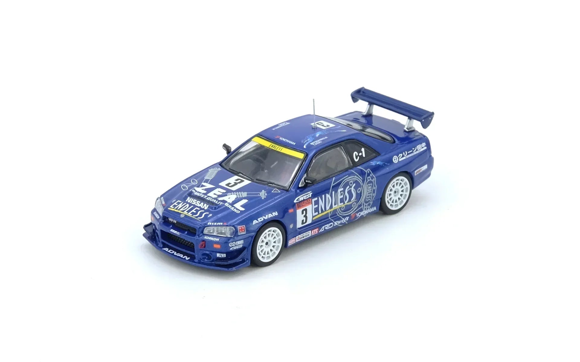 Premium scale diecast model car – Nissan Skyline GT-R (R34) #3 Endless Advan Super Taikyu Series Winner 2002, 1:64 Scale Collectible