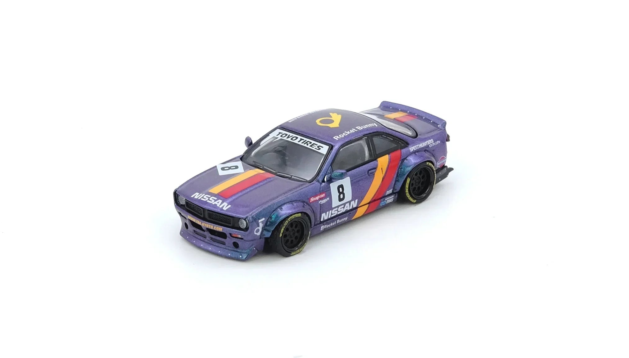 Premium scale diecast model car – Nissan Silvia (S14) Boss Rocket Bunny, 1:64 Scale (Magic Purple) Collectible