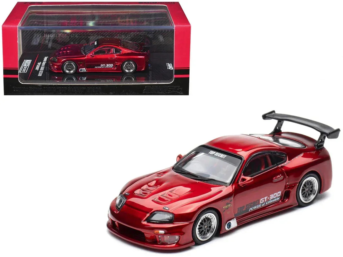 Premium scale diecast model car – Toyota Supra A80 Top Secret, 1:64 Scale (Red) Collectible