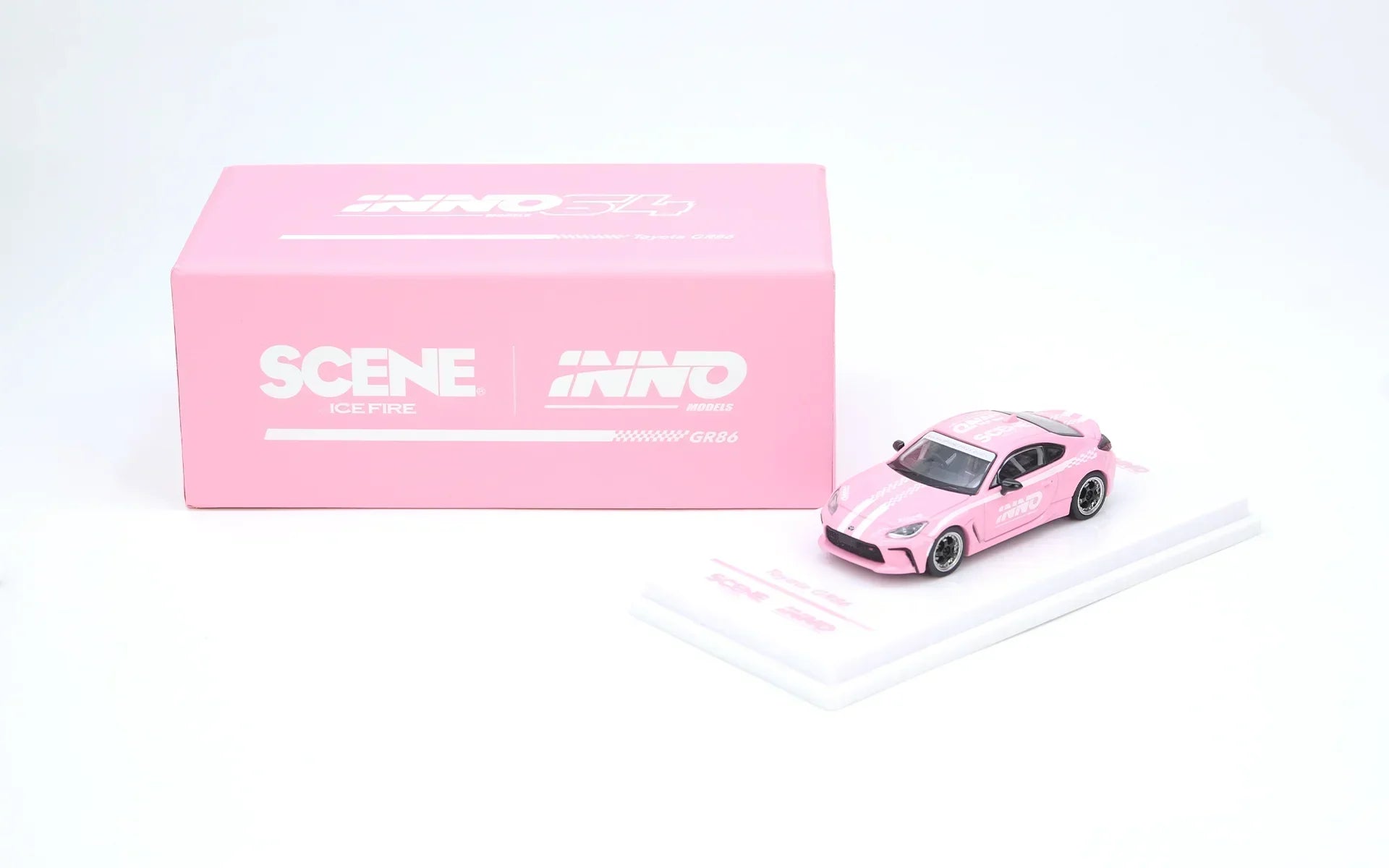 Premium scale diecast model car – *PRE-ORDER* Toyota GR86 "Inno X Scene" Macau Grand Prix 2024 (Hardbox Packaging ), 1:64 Scale (Pink) Collectible
